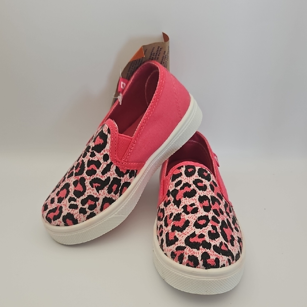 Oomphies Leopard Print Kids Slip-On Shoes - Pink